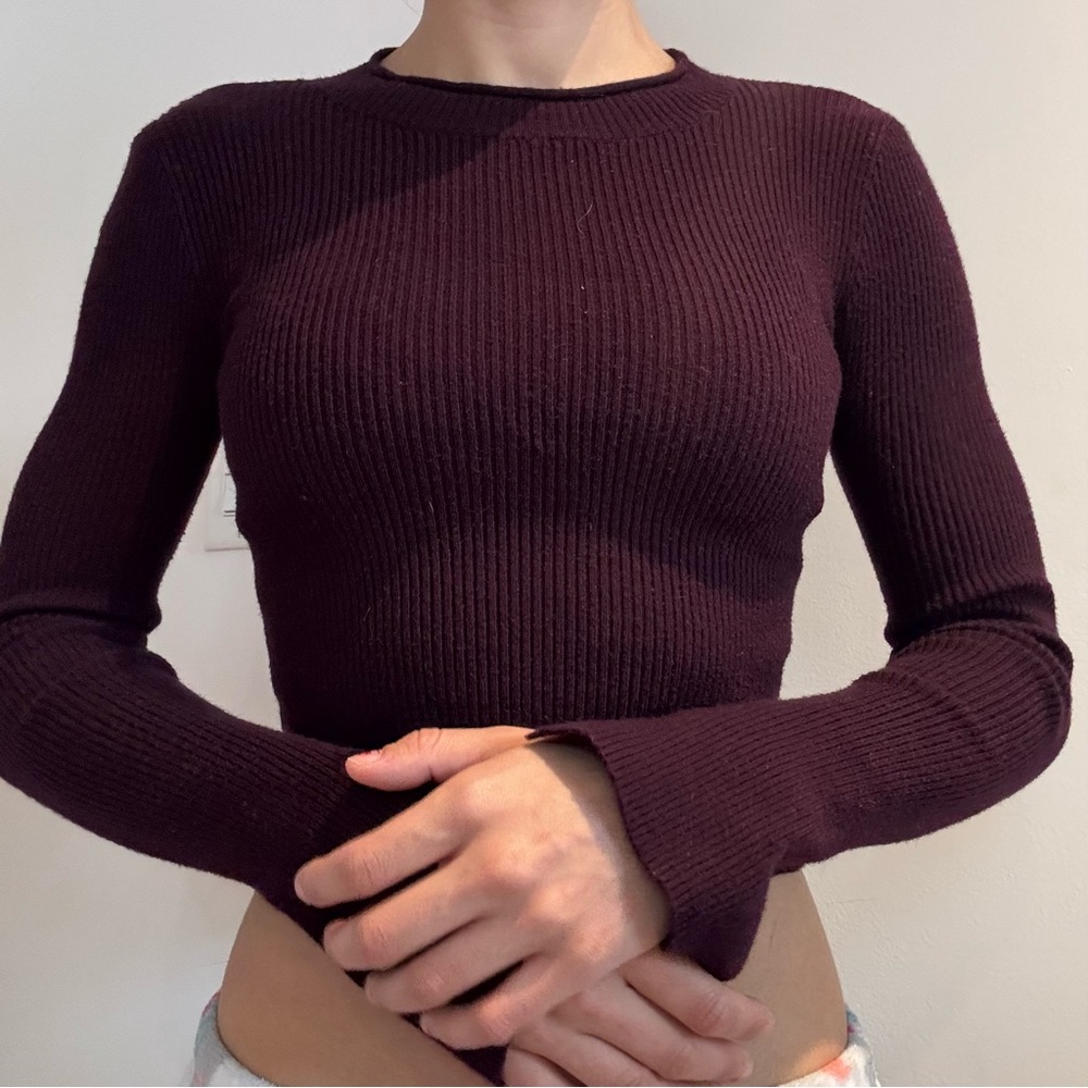 Forever 21 Women's Ribbed Knit Top - Purple